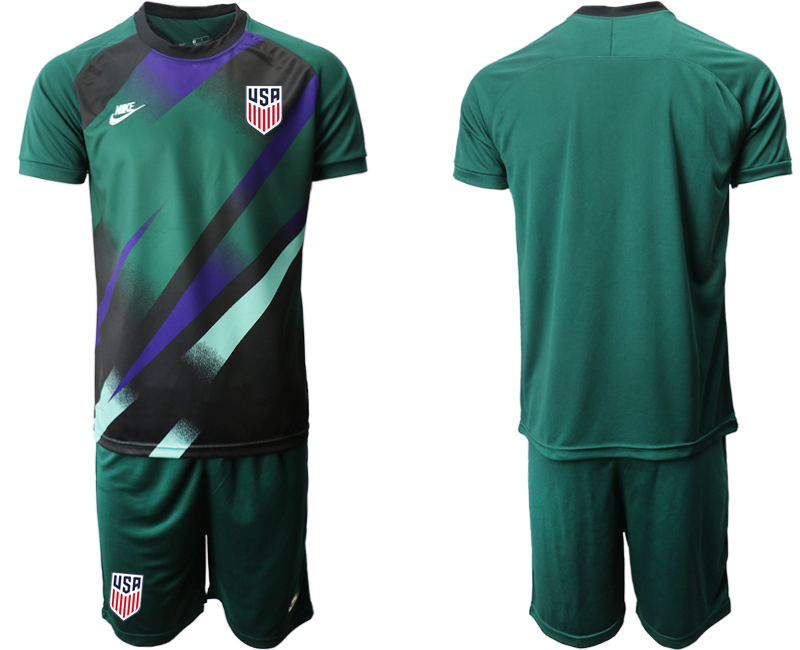 Men 2020-2021 Season National team United States goalkeeper green Soccer Jersey1
